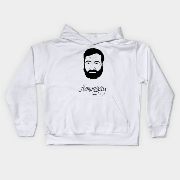 Ernest Hemingway Kids Hoodie by PoetandChef